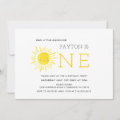 私たちのリトルサンシャインファースト誕生日パーティー 招待状 (正面)