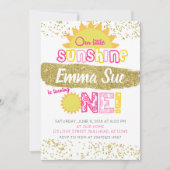 私たちのリトルサンシャインファースト誕生日 招待状 (正面)