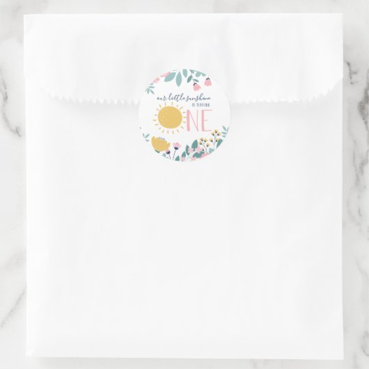 私たちのリトルサンシャインフローラファースト誕生日 ラウンドシール (バッグ)