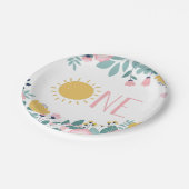 私たちのリトルサンシャインフローラワン誕生日 ペーパープレート (アングル)