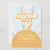 私たちのリトルサンシャインボホフローラの最初の誕生日 招待状 (正面)