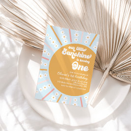 私たちのリトルサンシャインボホフローラの最初の誕生日 招待状