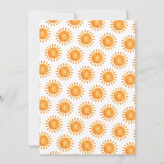 私たちのリトルサンシャインボホベビーの第2の誕生日パーティー 招待状 (裏面)