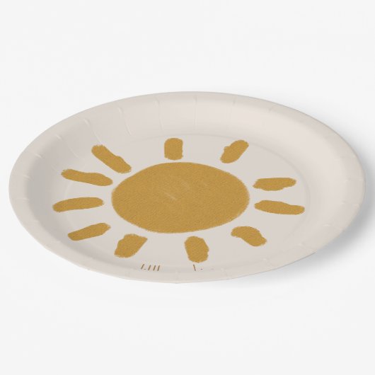 私たちのリトルサンシャインボーイガール誕生日 ペーパープレート (アングル)