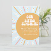 私たちのリトルサンシャインボーホフローラ最初の誕生日Inv 招待状 (スタンド正面)