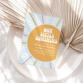 私たちのリトルサンシャインボーホフローラ最初の誕生日Inv 招待状