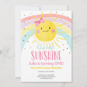 私たちのリトルサンシャインレインボーガールファースト誕生日 招待状 (正面)