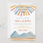 私たちのリトルサンシャインレインボー1st誕生日パーティー 招待状 (正面)