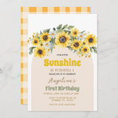 私たちのリトルサンシャイン1st誕生日パーティの招待状 招待状 (正面/裏面)