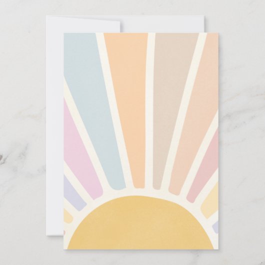 私たちのリトルサンシャイン1st誕生日パーティーレトロピンク 招待状 (裏面)