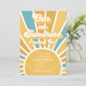 私たちのリトルサンシャイン1st誕生日パーティーレトロブルー 招待状 (スタンド正面)