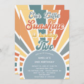 私たちのリトルサンシャイン2ndバースデーレインボーパーティー 招待状 (正面/裏面)