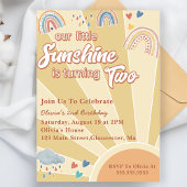 私たちのリトルサンシャイン2ndバースデーレインボーパーティー 招待状
