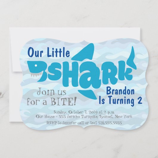 私たちのリトルシャーク子供の誕生日招待状 招待状 (正面)