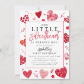 私たちのリトルスウィートアート子供の誕生日パーティー 招待状 (正面)