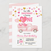 私たちのリトルスウィートバレンタイン誕生日 招待状 (正面/裏面)