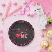 私たちのリトルスウィートファースト誕生日プレート- Blk ペーパープレート (パーティー)