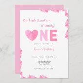 私たちのリトルスウィートファースト誕生日招待状 招待状 (正面/裏面)