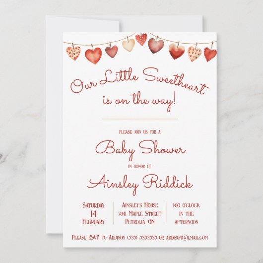 私たちのリトルスウィートベビーシャワー招待状 招待状 (正面)