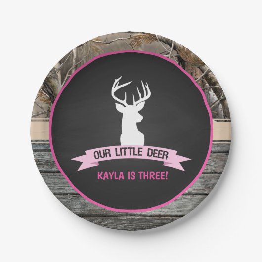 私たちのリトルディアパーティープレート – 少女 ペーパープレート (正面)