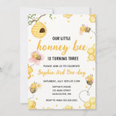 私たちのリトルハニーのまわりにフローラ誕生日パーティー 招待状 (正面)