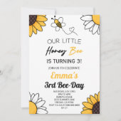 私たちのリトルハニービーのまわりに誕生日パーティー 招待状 (正面)