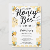 私たちのリトルハニービー1st誕生日パーティの招待状 招待状 (正面)