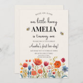 私たちのリトルハニーファースト誕生日 招待状 (正面/裏面)