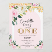 私たちのリトルハンニーガールズビー1st誕生日招待状 招待状 (正面/裏面)