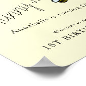 私たちのリトルハンニービーガール誕生日ウェルカムサイン ポスター (角)