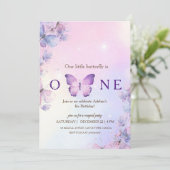 私たちのリトルバタフライファースト誕生日招待状 招待状 (スタンド正面)
