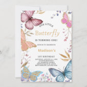 私たちのリトルバタフライファースト誕生日招待状 招待状 (正面)