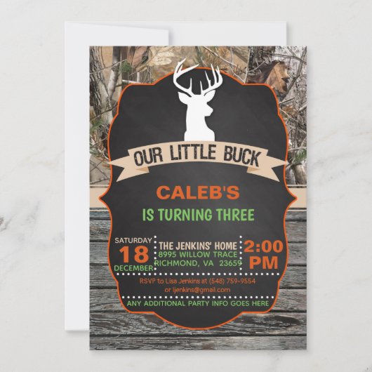 私たちのリトルバック誕生日招待状 – 少年 招待状 (正面)