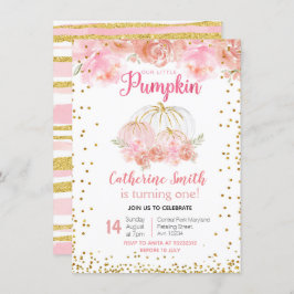 私たちのリトルパンプキン1歳の誕生日招待状 招待状