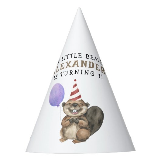私たちのリトルビーバー1st誕生日パーティー パーティーハット (正面)