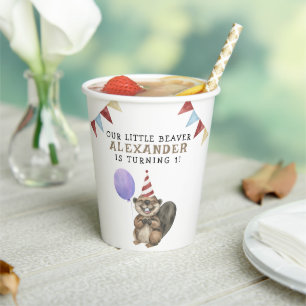 私たちのリトルビーバー1st誕生日パーティー 紙コップ