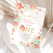 私たちのリトルピーチガールスウィート1st誕生日 招待状