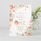 私たちのリトルピーチガールスウィート1st誕生日 招待状 (スタンド正面)