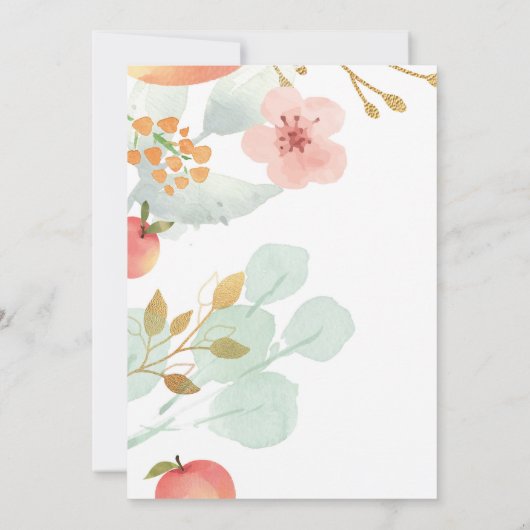 私たちのリトルピーチガールスウィート1st誕生日 招待状 (裏面)