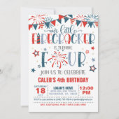 私たちのリトルフィレクラッカー4th誕生日招待状 招待状 (正面)