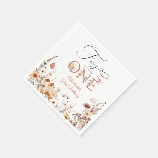 私たちのリトルフェアリーフローラガーデンファースト誕生日 スタンダードカクテルナプキン (角)