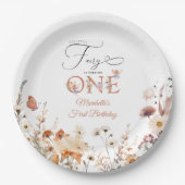 私たちのリトルフェアリーフローラガーデンファースト誕生日 ペーパープレート (正面)