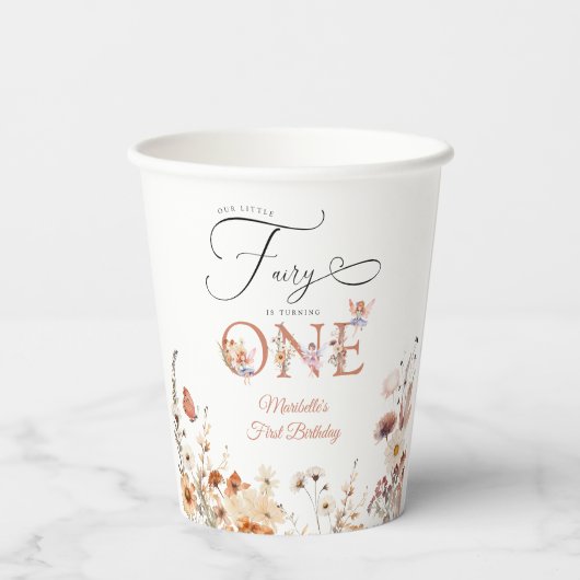 私たちのリトルフェアリーフローラガーデンファースト誕生日 紙コップ (裏面)