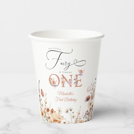 私たちのリトルフェアリーフローラガーデンファースト誕生日 紙コップ (正面)
