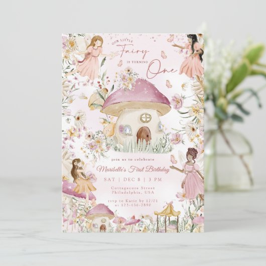 私たちのリトルフェアリーフローラガーデンファースト誕生日I 招待状 (スタンド正面)
