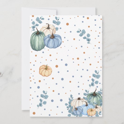 私たちのリトルブルーパンプキン秋誕生日パーティー 招待状 (裏面)