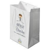 私たちのリトルプリンスバースデーパーティーゲストのお願い ミディアムペーパーバッグ (正面アングル)