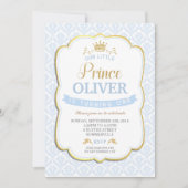 私たちのリトルプリンス誕生日招待状ボーイブルー 招待状 (正面)
