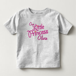 私たちのリトルプリンセス名前をカスタムする女の子Tシャツ トドラーTシャツ