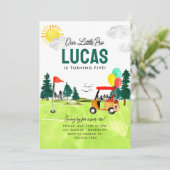 私たちのリトルプロスイングパルティーキッズゴルフ誕生日 招待状 (スタンド正面)